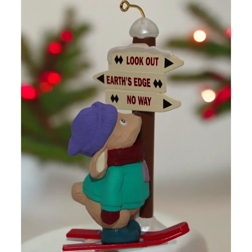 Vintage Hallmark 1994 Keepsake Ornament Rabbit Skiing Thrill A Minute New